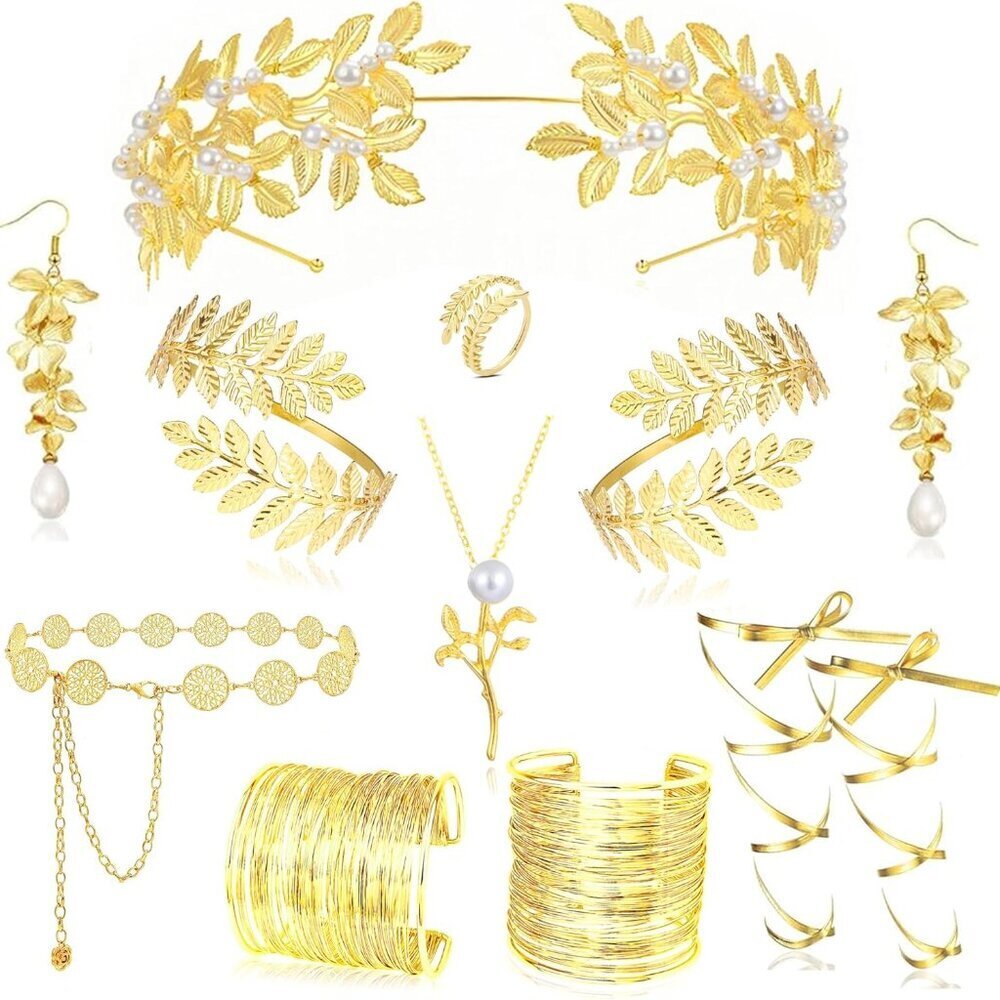 Greek Goddess Costume Jewelry Set Women Accessories for Cosplay and Parties